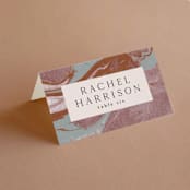 "Jasper" - Place Cards in Sandstone by Everett Paper Goods - Folded with Free Guest Printing