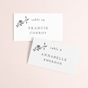 "Floral Union" - Place Cards in Black Sugar by Pati Cascino - Front with Free Guest Printing