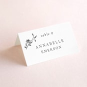 "Floral Union" - Place Cards in Black Sugar by Pati Cascino - Folded with Free Guest Printing