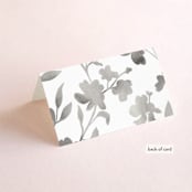 "Floral Union" - Place Cards in Black Sugar by Pati Cascino - Folded Back of Card