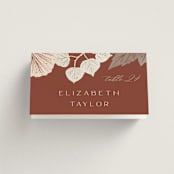 "Leaf Cascade" - Place Cards in Latte by Alethea and Ruth - Folded with Free Guest Printing