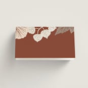 "Leaf Cascade" - Place Cards in Latte by Alethea and Ruth - Blank front