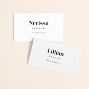 "whimsical ampersand" - Place Cards in Black Tie by Laura Hamm - Front with Free Guest Printing