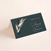 "Arched Pampas" - Place Cards in Basil by Kaydi Bishop - Folded with Free Guest Printing