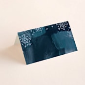 "Midnight Snowfall" - Place Cards in Navy by Alethea and Ruth - Blank front