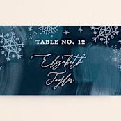 "Midnight Snowfall" - Place Cards in Navy by Alethea and Ruth - Detail