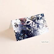 "Floral Cascade" - Place Cards in Navy by Phrosné Barwood - Folded Back of Card