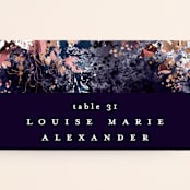 "Floral Cascade" - Place Cards in Navy by Phrosné Barwood - Detail