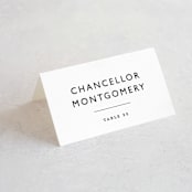 "Ordered Grace" - Place Cards in Snow by That Girl Press - Folded with Free Guest Printing