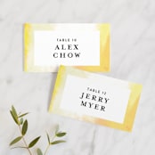 "Upper Block" - Place Cards in Daisy by Lea Velasquez - Front with Free Guest Printing