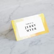 "Upper Block" - Place Cards in Daisy by Lea Velasquez - Folded with Free Guest Printing