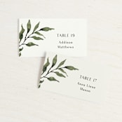 "Rural Romance" - Place Cards in Leaf by Chris Griffith - Front with Free Guest Printing