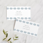 "Painted Ikat" - Place Cards in Frost by Liz Conley - Front with Free Guest Printing