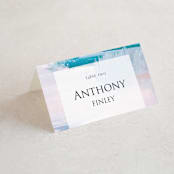 "Sand & Sun" - Place Cards in Ocean by Nicole Walsh - Folded with Free Guest Printing