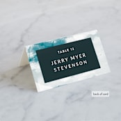 "Cotton Air" - Place Cards in Seaside by Lea Velasquez - Folded Back of Card