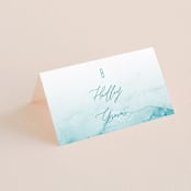 "New Wave" - Place Cards in Marine by Kaydi Bishop - Folded with Free Guest Printing