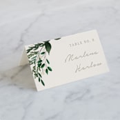 "Watermark" - Place Cards in Cypress by Kaydi Bishop - Folded with Free Guest Printing