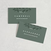 "Falling Branch" - Place Cards in Eucalyptus by Amy Kross - Front with Free Guest Printing