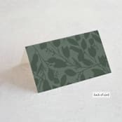 "Falling Branch" - Place Cards in Eucalyptus by Amy Kross - Folded Back of Card