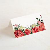 "Peonies Forever" - Place Cards in Coral by Susan Moyal - Blank front