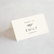 "Modern Bliss" - Place Cards in Cream by Elly - Folded with Free Guest Printing