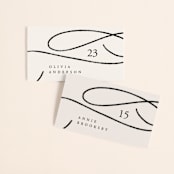 "Fountain Pen" - Place Cards in Creme by Erin L. Wilson - Front with Free Guest Printing