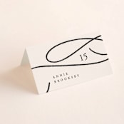 "Fountain Pen" - Place Cards in Creme by Erin L. Wilson - Folded with Free Guest Printing