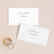 "Lettera" - Place Cards in Blush by Lauren Chism - Front with Free Guest Printing