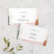 "Overlapping" - Place Cards in Blush by Jennifer Wick - Front with Free Guest Printing