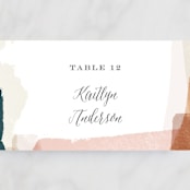 "Overlapping" - Place Cards in Blush by Jennifer Wick - Detail