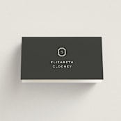 "Upper East" - Place Cards in Charcoal by Megan Davis - Folded with Free Guest Printing