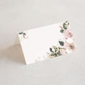 "Spring Botanicals" - Place Cards in Blush by Susan Moyal - Blank front