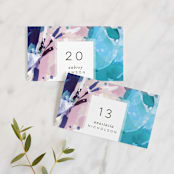 "Blissful Blooms" - Place Cards in Celestial by Grace Kreinbrink - Front with Free Guest Printing