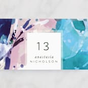 "Blissful Blooms" - Place Cards in Celestial by Grace Kreinbrink - Detail