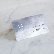 "Sea Splash" - Place Cards in Amethyst by Alethea and Ruth - Folded with Free Guest Printing