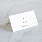 "Epithet" - Place Cards in Charcoal by Nazia Hyder - Folded with Free Guest Printing