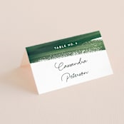 "Evergreens Watercolor" - Place Cards in Forest by Yao Cheng Design - Folded with Free Guest Printing
