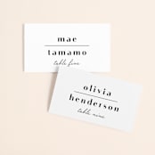 "type" - Place Cards in Onyx by Lauren Chism - Front with Free Guest Printing