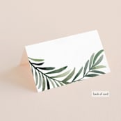 "Green leaf frame" - Place Cards in Limestone by Yaling Hou Suzuki - Folded Back of Card