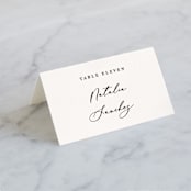 "Eternal" - Place Cards in Ecru by Carly Reed Walker - Folded with Free Guest Printing