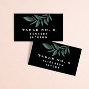 "Forest Crest" - Place Cards in Obsidian by Alethea and Ruth - Front with Free Guest Printing