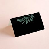 "Forest Crest" - Place Cards in Obsidian by Alethea and Ruth - Blank front