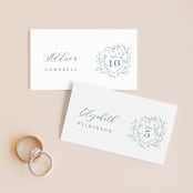 "Love Beyond Measure" - Place Cards in Mineral by Oscar and Emma - Karly Depew - Front with Free Guest Printing