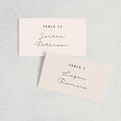 "Just the Two of Us" - Place Cards in Blush by Jennifer Wick - Front with Free Guest Printing