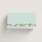 "Tropical Crest" - Place Cards in Papaya by Susan Moyal - Blank front