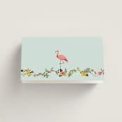 "Tropical Crest" - Place Cards in Papaya by Susan Moyal - Folded Back of Card