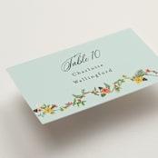 "Tropical Crest" - Place Cards in Papaya by Susan Moyal - Detail