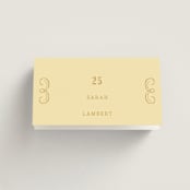 "Vintage Label" - Place Cards in Butter by Nazia Hyder - Folded with Free Guest Printing