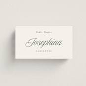 "Beautiful Day" - Place Cards in Graphite by Leah Bisch - Front with Free Guest Printing