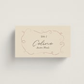 "The Swan" - Place Cards in Buttercream by Helena Vitto - Front with Free Guest Printing